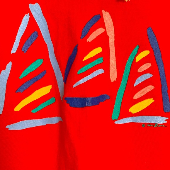 Ken Done Red Hooded Tunic - Size Medium - Picture 2 of 7